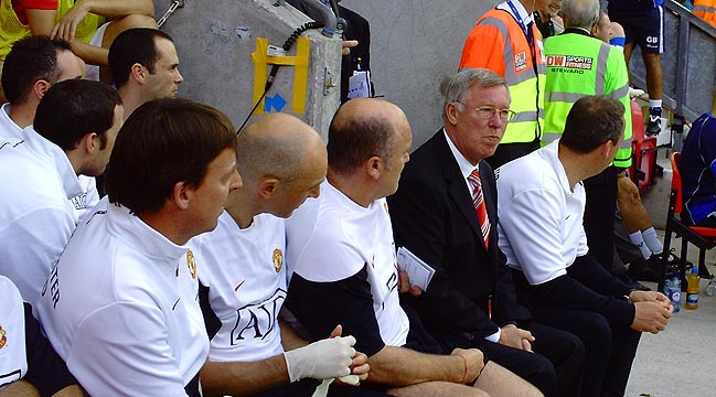 Alex Ferguson is not concerned about whatever's going on at the Wigan bench