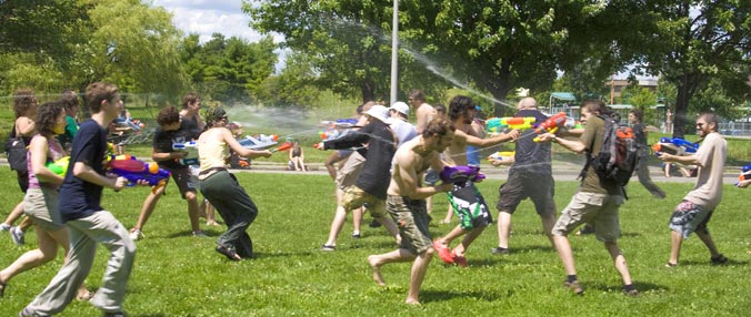 Water gun battle