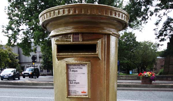 Golden postbox