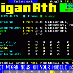 Wigan Athletic Teletext page