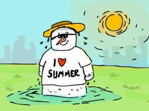 Snowman in summer