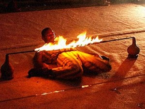 Limbo fire dancing