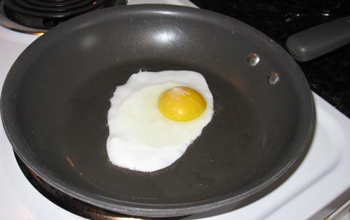 Frying egg