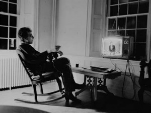 Bob Dylan watching TV