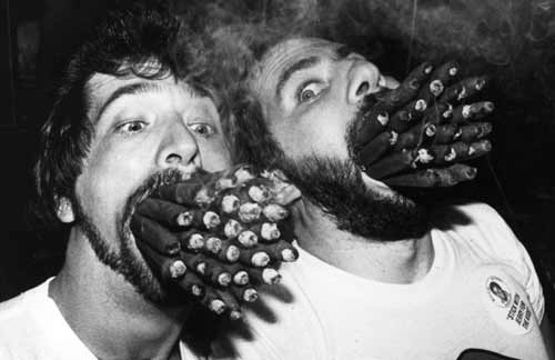 Smoking cigars