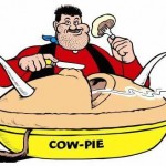 Desperate Dan eating his cow pie